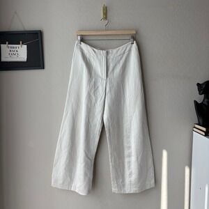 Zero Maria Cornejo Wide Leg Barrel Culotte Pants Cream Linen Blend‎ Size 4